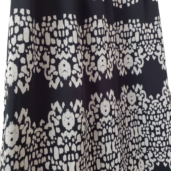 Banana Republic Spaghetti Strap Elastic Waist Maxi Dress, Black & Beige, Sz 0 - Picture 6 of 12